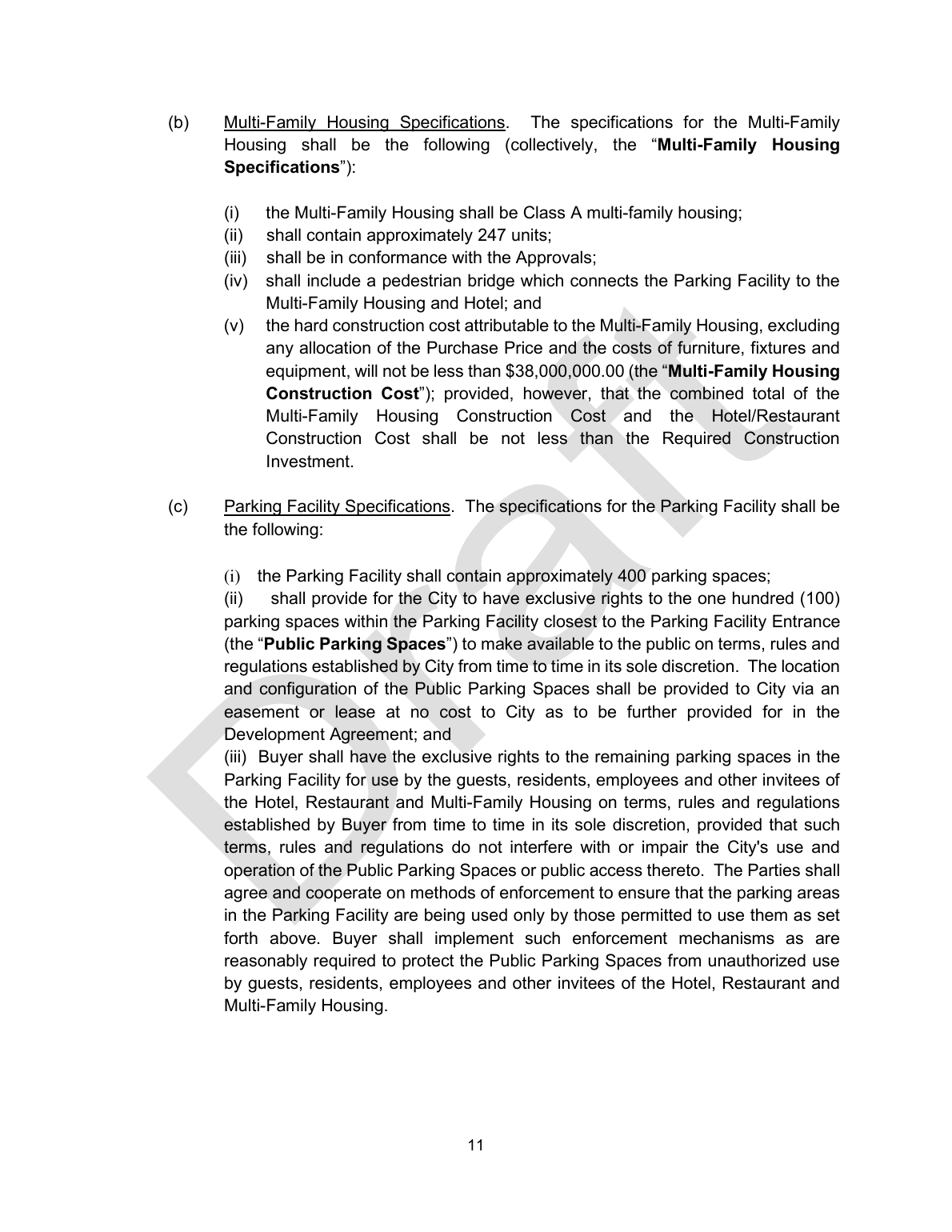 Draft real estate purchase and sale agreement page 11