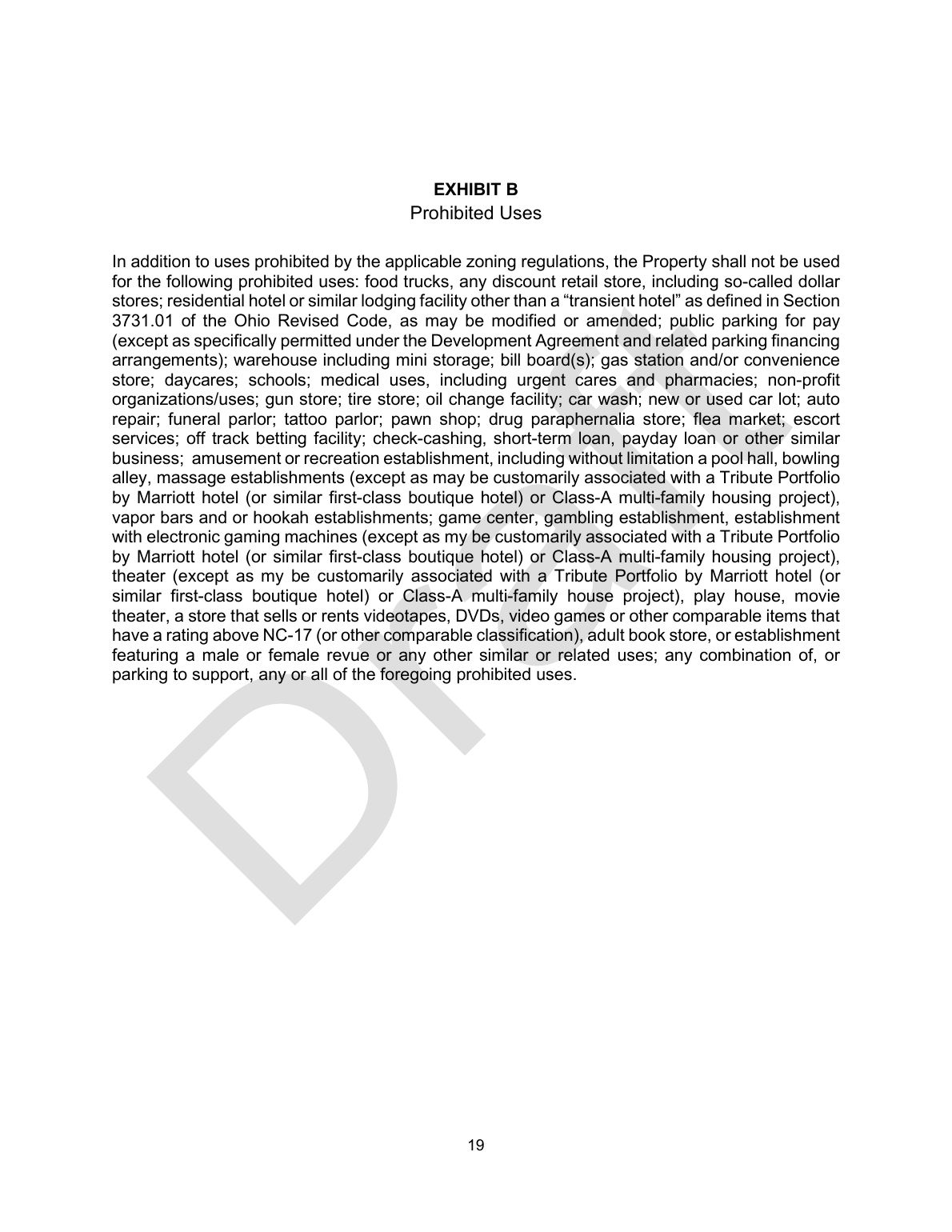 Draft real estate purchase and sale agreement page 19