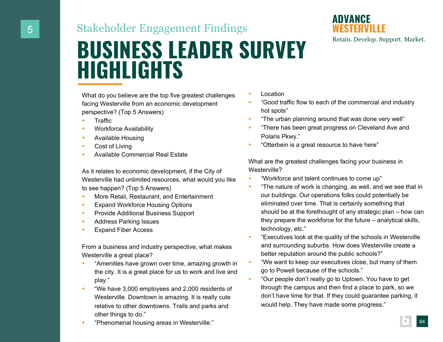 Advance Westerville findings and background data page 84