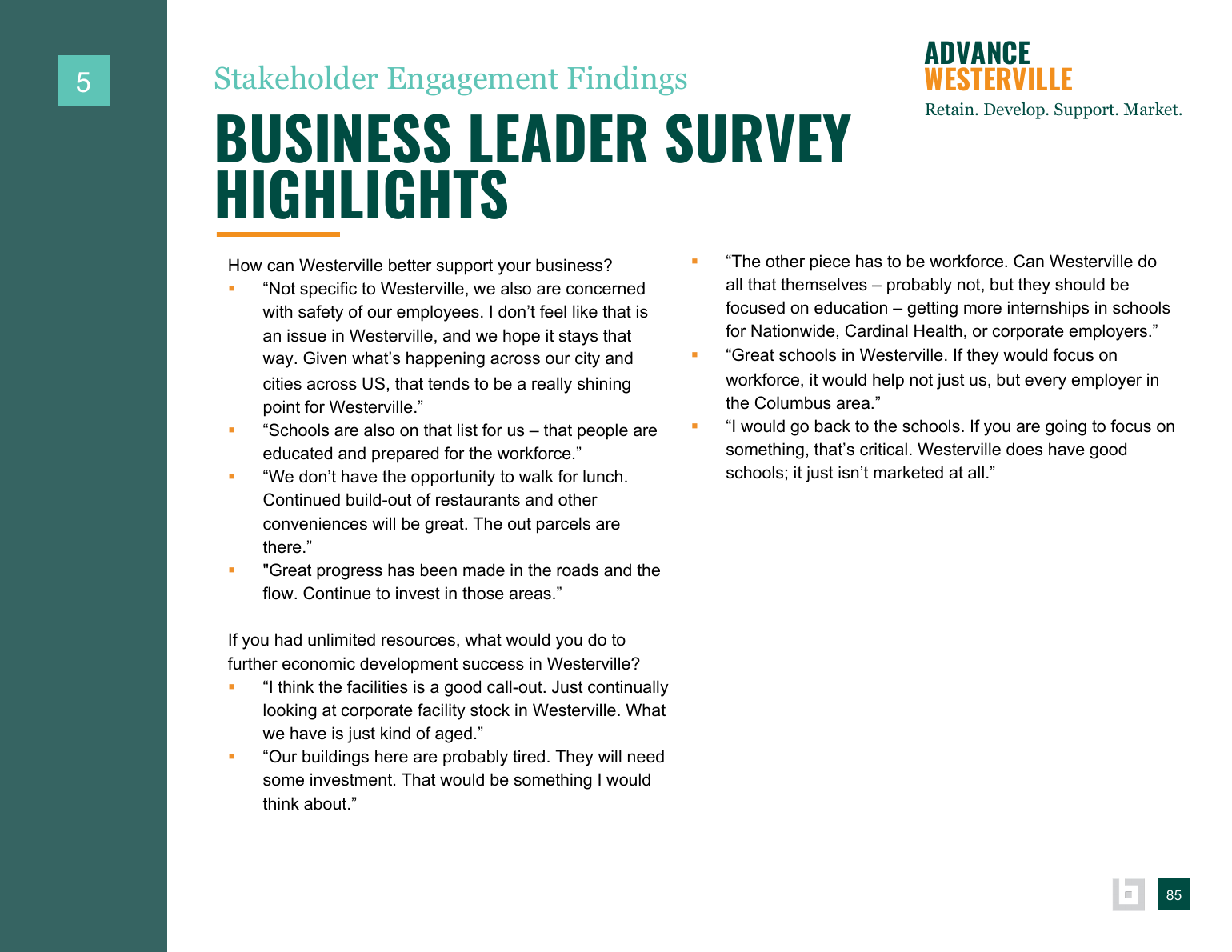 Advance Westerville findings and background data page 85